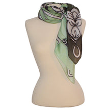 Load image into Gallery viewer, Scarf in 100% Silk - Panthers in green - By Geijer