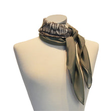 Load image into Gallery viewer, Scarf in 100% Silk - The Signature Collection - Eagle in green antracit - By Geijer