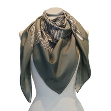 Load image into Gallery viewer, Scarf in 100% Silk - The Signature Collection - Eagle in green antracit - By Geijer